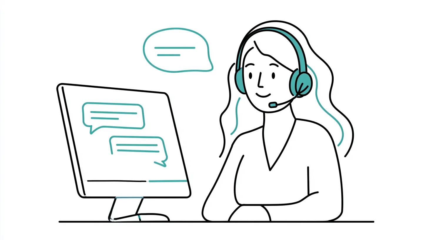 Support specialist with a headset answering borrower questions at a computer