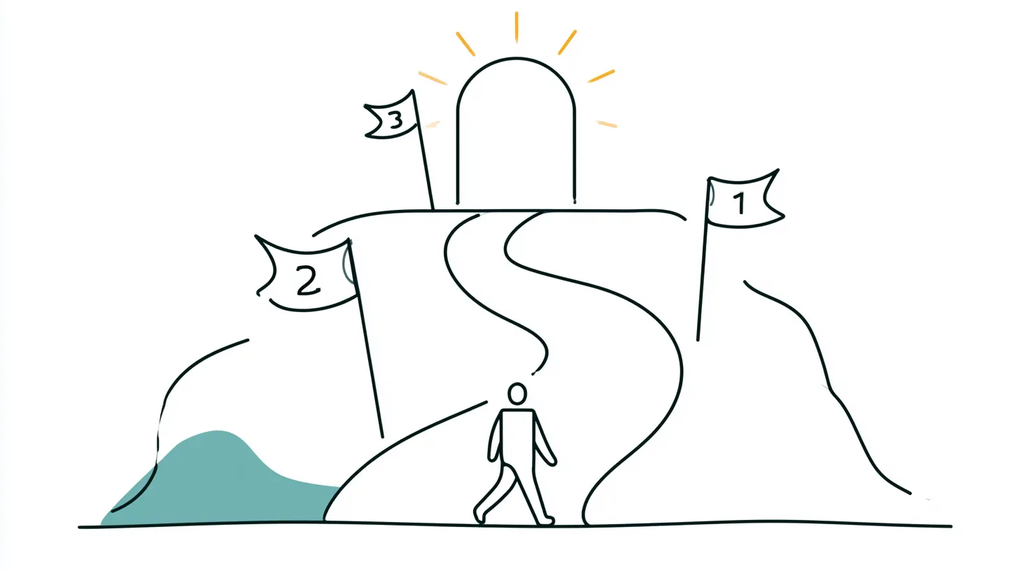 Path with numbered milestones showing how the personal loan process works
