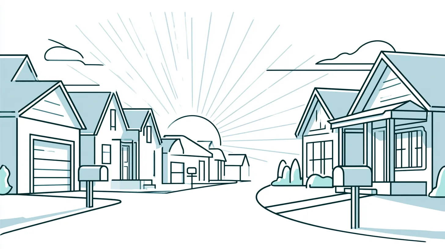 Sunrise over an American neighborhood, a fresh financial start
